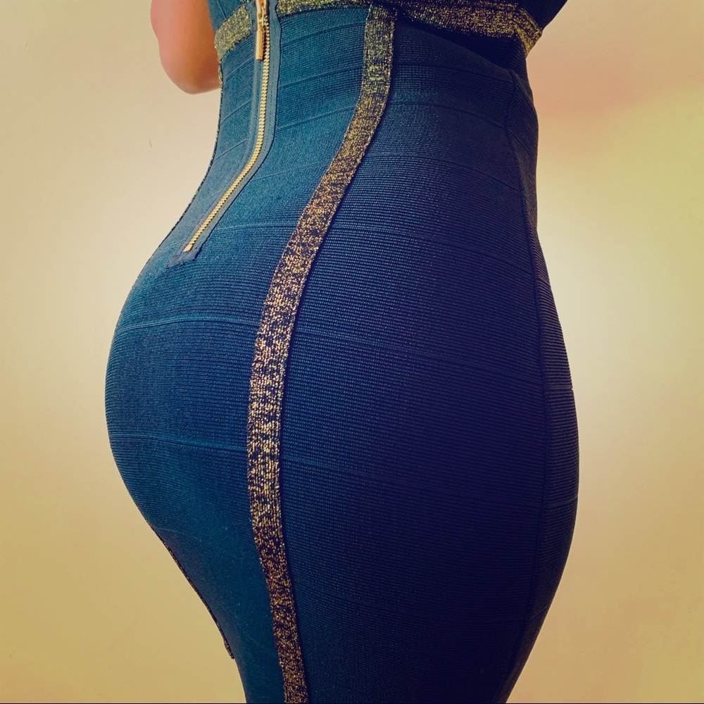 GUESS jet black and gold dress - Picture 2 of 7